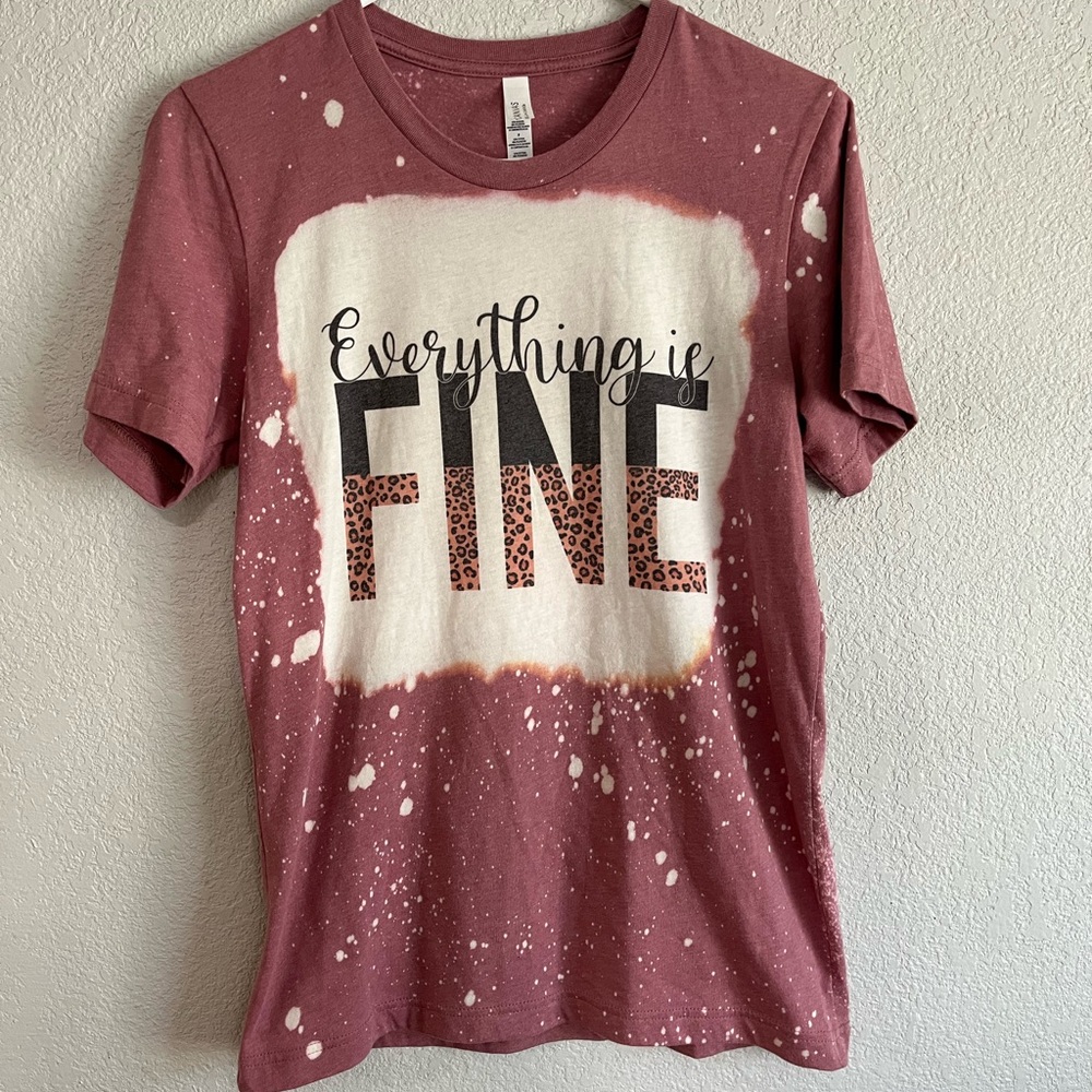 Women's Graphic Tee - Everything is Fine - Red